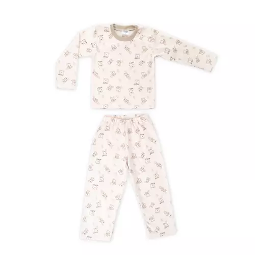 Pizsama gyerekeknek - 122-es méretben  - rózsaszín macis flanel