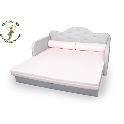 Romantic kanapéágy: szürke eco bőr keret - diamond rózsaszín fekvő 6