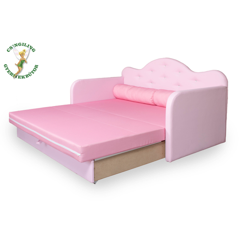 Romantic kanapéágy: rózsaszín eco bőr keret - diamond puncs fekvő 7