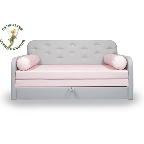 Romeo rózsaszín- szürke kanapéágy gyerekszobába- 02