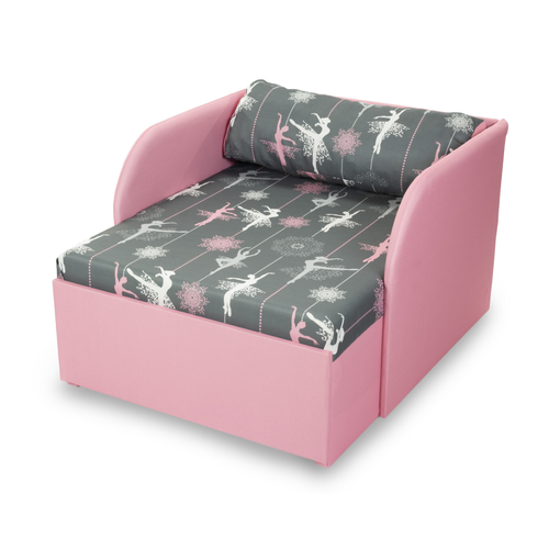 Rori Diamond ágyneműtartós kárpitos fotelágy - rózsaszín szürke balerinás