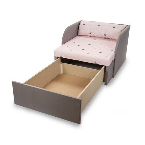 Kárpitos fotelágy - szürke - rózsaszín Chesterfield - Rori Diamond