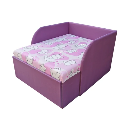 Rori Diamond ágyneműtartós kárpitos fotelágy - orchidea rózsaszín cicás