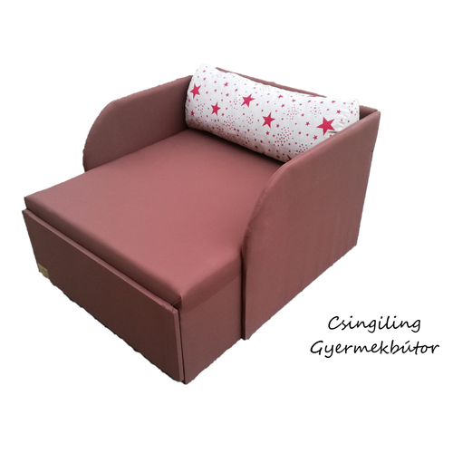 Rori Sunshine ágyneműtartós kárpitos fotelágy - csokibarna piros csillagos