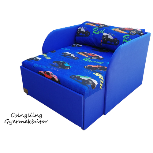 Rori Sunshine ágyneműtartós kárpitos fotelágy: kék Racing 2