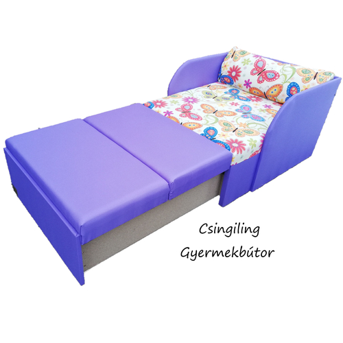 Rori Sunshine ágyneműtartós kárpitos fotelágy: lila nagy pillangós 2