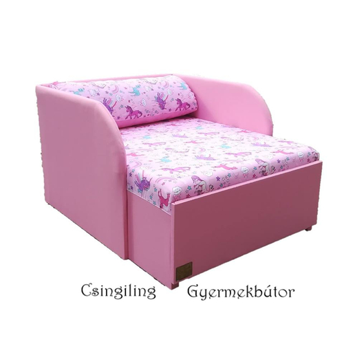 Rori Sunshine ágyneműtartós kárpitos fotelágy: rózsaszín unikornis 5