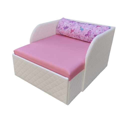 Rori Wextra ágyneműtartós kárpitos fotelágy - fehér rózsaszín