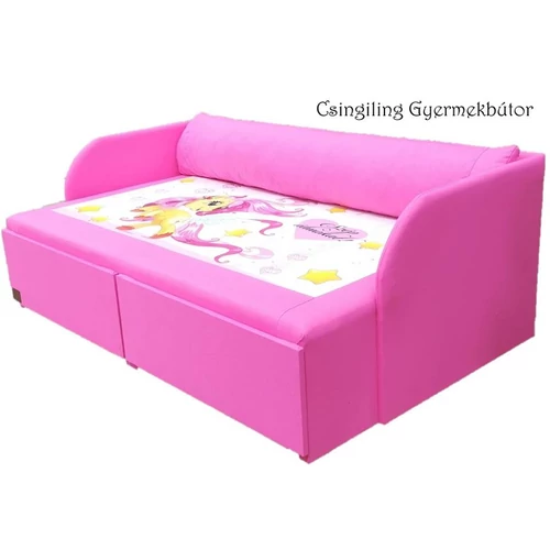 Rori Diamond ágyneműtartós kihúzható kanapéágy: pink Pony 2