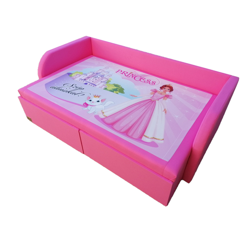 Rori Diamond ágyneműtartós kihúzható kanapéágy - pink Princess hercegnős
