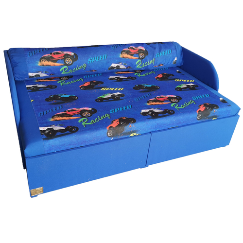Rori Sunshine ágyneműtartós kihúzható kanapéágy - kék racing