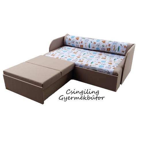 Rori Sunshine ágyneműtartós kihúzható kanapéágy - kávé dzsungeles