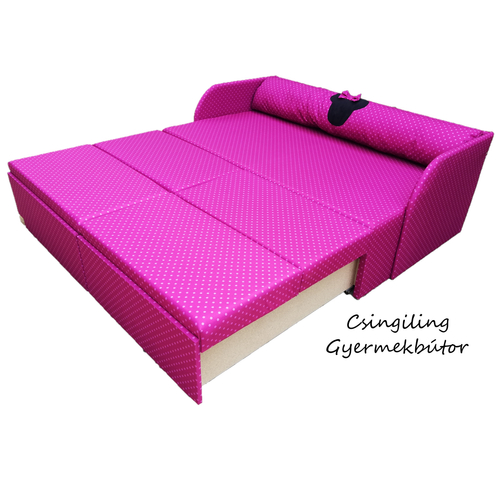Rori Wextra ágyneműtartós kárpitos kanapéágy: pink pöttyös Minnie 2