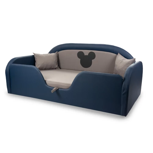 Sky Eco gyerekágy - sötétkék eco - szürke diamond - Mickey dekor