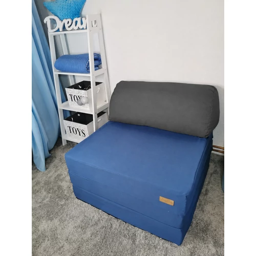 Kihajtható szivacs fotelágy - pótágy: kék - grafit