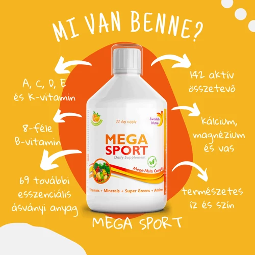 Swedish Nutra Mega Sport - folyékony vitamin 500ml