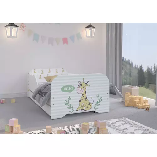 Gyerekágy ágyneműtartóval - Miki 80x160 cm - 09 Zsiráf