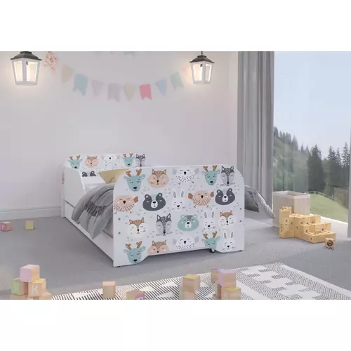 Gyerekágy ágyneműtartóval - Miki 70x140 cm - 14 Kisállatok