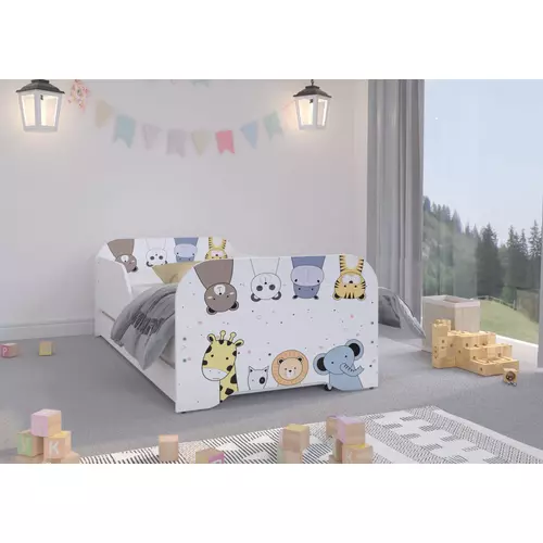Gyerekágy ágyneműtartóval - Miki 70x140 cm - 16 Mini Zoo