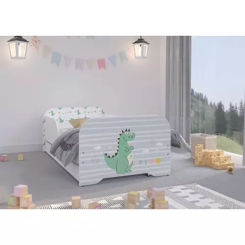 Gyerekágy pótággyal és matracokkal - Miki - 02 Dino