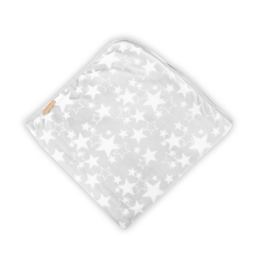 Wellsoft ágytakaró gyerekágyra - meleg és puha derékalj - szürke fehér csillagos