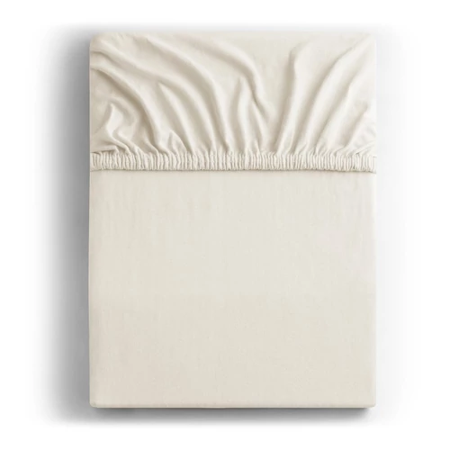 Pamut gumis lepedő gyerekágyra - ekrü jersey - 60x120 cm