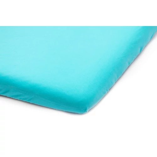 Pamut gumis lepedő gyerekágyra - Jersey türkizkék - 60x120 cm