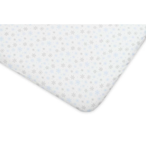 Pamut gumis lepedő gyerekágyra - Jersey hópelyhes - 60x120 cm