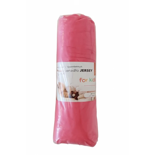 Pamut gumis lepedő gyerekágyra - Jersey rózsaszín - 60x120 cm