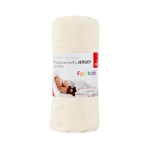 Pamut gumis lepedő gyerekágyra - Jersey krém - 60x120 cm