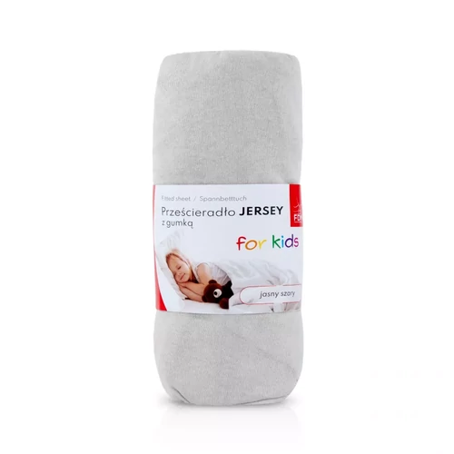 Pamut gumis lepedő gyerekágyra - Jersey szürke - 80x180 cm